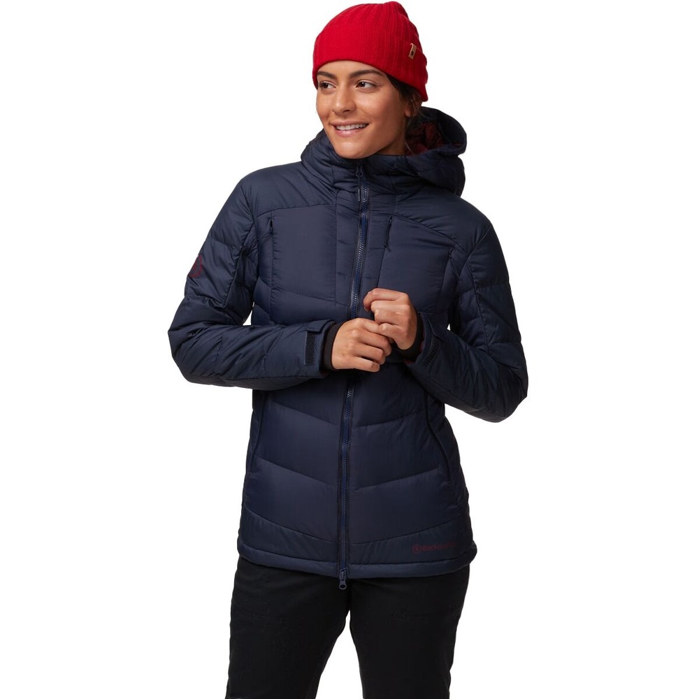 Backcountry Puffer Jacket Women's Small Blue Hooded Outdoor Hiking